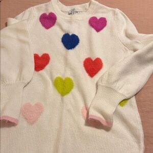Crown and Ivy Valentine Heart Pattern Women's Sweater